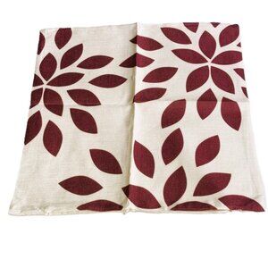 Pillow Cover Cream and Burgundy  Geometric Design 18 x 18 inches